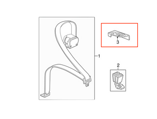 Jaguar XKR X100 Rear Shoulder Seat Belt Trim Bezel Left Or Right Side (97-06 HJA7107BB / HJA7106BB)