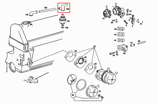 Mercedes-Benz W115 W123 G Class Separator Mold Hose Valve Pants Connection Rubber - A1150160081