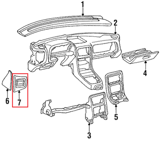 Mazda RX7 Door Panel Side Vent Right Side Black FB01-64-911A