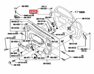 Mazda RX7 FD3S Inner Sail Garnish Corner Trim Left Or Right Black FD01-68-51YE / FD01-68-51XA