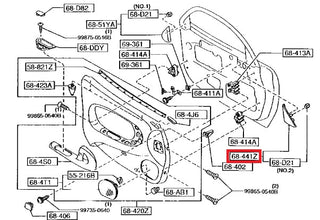 Mazda RX7 Inner Door Corner Garnish Trim Cover Left Or Right Black F10068DJYC / F10068DJXC