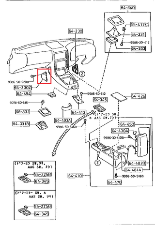 Mazda RX7 S4 S5 Inner Console Dashboard Wall Trim Left Or Right Primed FB01-64-231A-02