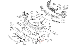 Mercedes-Benz CLK W209 Coupe Front Bumper Headlight Washer Cap Cover (A2098800305/A2098800405)