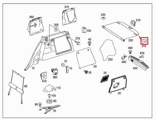 Mercedes Benz ML W164 Rear Parcel Shelf Cover Clip Set of 2 Left And Right A16481202019051