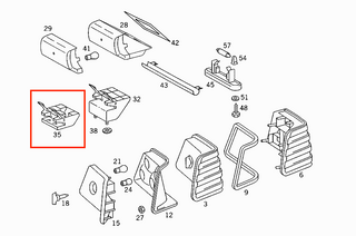 Mercedes-Benz W124 High Mount Lamp Mount Bracket Set of 2. All Colors A1248200382