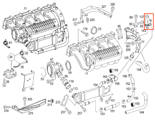 Mercedes W163 ML EGR Hose Pipe Connector 2.7 CDI OM612 Engine A6122030008