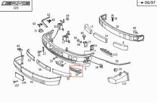 Mercedes W202 C36 AMG 97 00 Front Bumper Left Tow Eye Cover Primed HWA2028850126