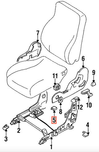 Mitsubishi 3000GT Front Seat Rear Inner Bolt Cover Black MB770103