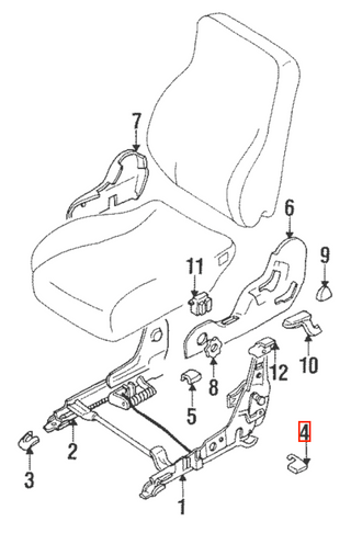 Mitsubishi 3000GT Seat Plastic Anchor Bolt Cover Left Or Right Black MB770115 / MB770116