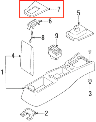 Nissan 240SX S14 LHD Manual Center Consol Shift Shifter Trim Black 96935-70F16, B267-5531-100   