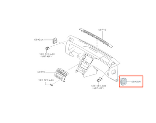 Nissan 240SX S14 Dash Instrument Vent Grille Left Or Right 6842165F00 / 6842165F01