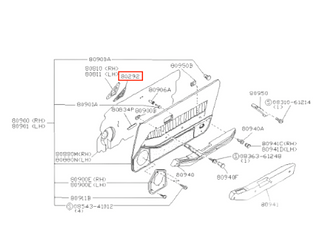 Nissan 300ZX Z31 Side Mirror Interior Trim Cover (Left & Right) - 80963-01P00 / 80962-01P00 - Black