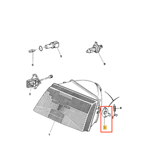 Peugeot 309 Repair Kit Of Headlight Support Pair Left And Right 622326 &amp; 622327 Black