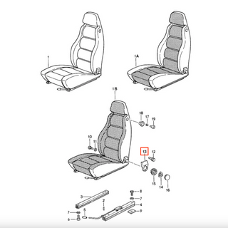 Porsche 911 924 928 944 Front Seat Adjuster Cover Left Or Right 91152135902 / 91152136002