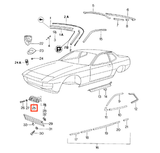 Porsche 924 Turbo Air Intake Grille End Plate Air Guide 477853381