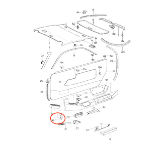 Porsche 928 Air Nozzle Cover Black 92855531702