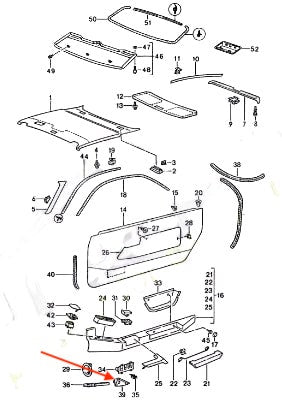 Porsche 928 Wiring Conduit Cover Left Or Right Black 92855526302 / 92855526402