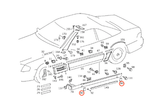 Mercedes-Benz R129 Pre-Lift Jacking Point Cover Set (4 Pieces)