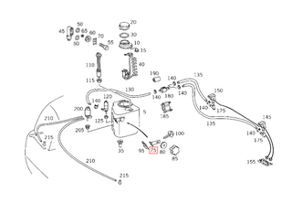 Mercedes-Benz R129 Bracket Windshield Washer Heated A1298690114