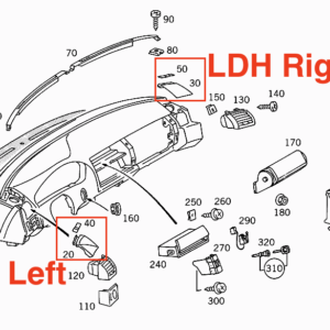 Mercedes-Benz R129 Dashboard Speaker Cover Panel Trim LHD / RHD / Left / Right / All Color / A1296800139 / A1296800239 / A1296800339 / A1296800439