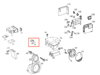 Mercedes-Benz R129 Dashboard Speaker Mounting Housing Mercedes SL A1298204902