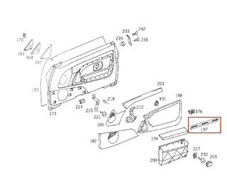 Mercedes-Benz R129 Facelift Hinge Flap Door Compartment Door Trim Right Or Left A1297270755 A1297270855