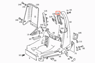 Mercedes-Benz R129 Front Seat Belt Outlet Guide Black Left Or Right A1299110122 / A1299110222