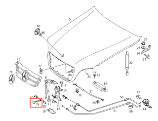 Mercedes-Benz R129 W140 W163ML Hood Opener Handle Unlocking (A1298870127)