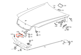 Mercedes-Benz R129 W140 W163ML Hood Opener Handle Unlocking (A1298870127)