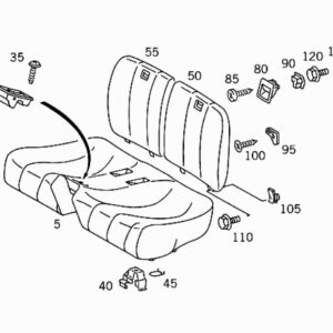Mercedes-Benz R129 Rear Seat Cushion and Backrest Mounting Handle (All Colors)