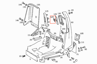 Mercedes-Benz R129 Seat Belt Outlet Trim (Left or Right, All Colors)