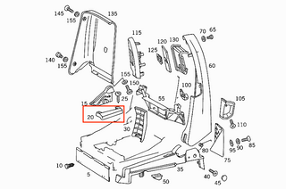 Mercedes-Benz R129 Seat Rear Inside Rail Cover (Left or Right, All Colors)