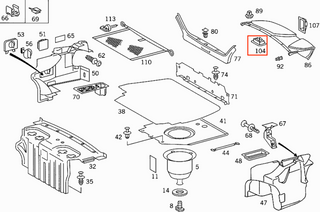 Mercedes W140 R129 SL Boot Lid Bracket Trim Cover Black (A1296900014)