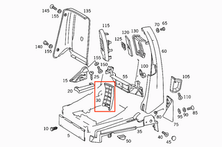 Mercedes-Benz R129 SL Front Seat Backrest Trim Cover Paneling (Left/Right)