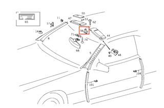 Mercedes-Benz R129 Sun Visor Mount Clip Set of 2 (1298100225)