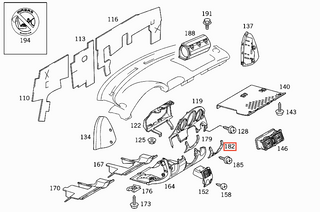 Mercedes-Benz R170 Under Steering Wheel Column Trim Cover (All Colors) A1706830326