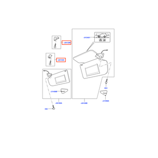 Range Rover L322 Nearside Sunvisor Retaining Clip Left Or Right EGP000050 / EGP000040