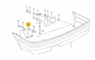 Audi convertible coupe holder rear bumper type 89 S2 ( Left 895809555 Right 895809556)