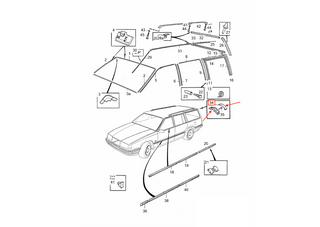 Volvo 940 Rear Roof Moulding Joint Primed Left Or Right 1392468 / 1392469