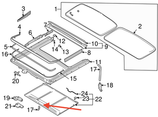 Volvo XC90 Sunroof Handle Mechanism All Color 39985987