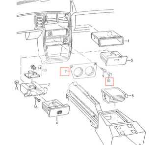 VW Corrado Center Gauge Panel Holder Black 535 858 203