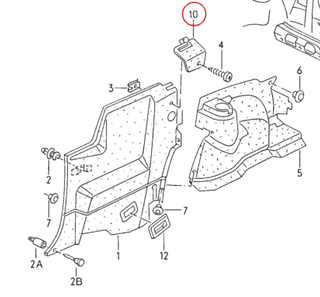 VW Corrado Rear Seat belt cover trim - (535868528)