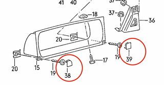 VW Corrado SET Instrument cluster screw cover cap/ dashboard panel trim clip