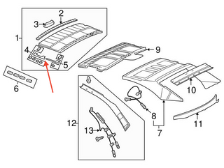 VW Eos 1F 1F7 1F8 Repair Set of 2 For Guide Pieces Black 1Q0871161