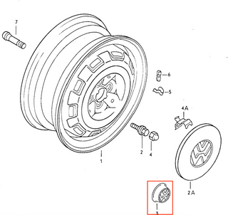 VW Hub Cap 51mm Set Of 4 Black 111601171