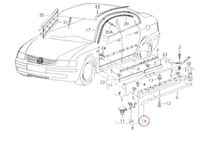 VW Passat B5 Jack Point Covers Set Left And Right Side (B5  3B0853917/3B0853918)