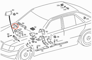 Mercedes-Benz W124 Engine Installation Cover Heater Case Duct - Black - A1248210089