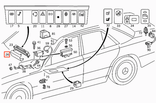 Mercedes-Benz W124 Switch Strip Cable Routing Cover (Black) - A1248210038