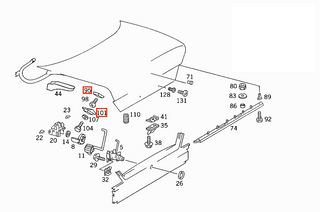 Mercedes-Benz W124 Trunk Stop Rubber Boot Set - 4pcs - A1247580044 / A1247580144