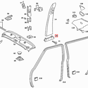 Mercedes W126 B-pillar Trim Cover (Left or Right) - All Colors (A1266920122 / A1266920222)